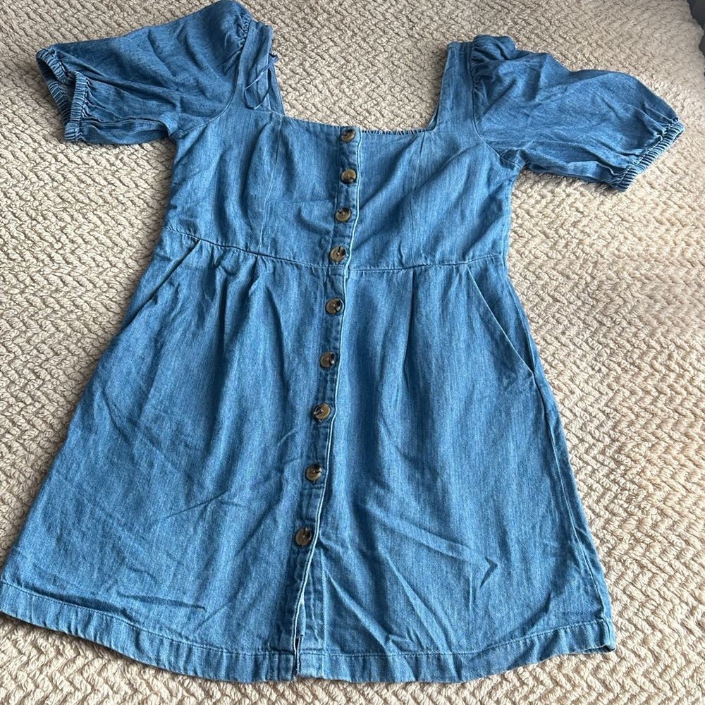 Old Navy Blue Button-Down Kids Dress